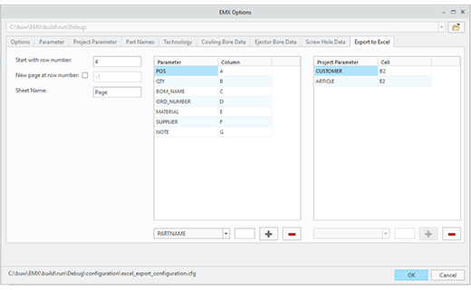 Direktexport der Stückliste nach Excel