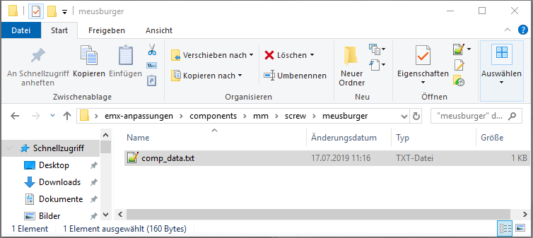 Kopieren der Vorlage aus der EMX Standardinstallation 