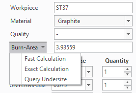 effective burn-area in basis dialog